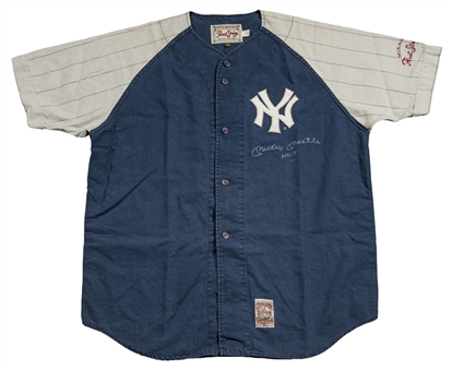 Mickey Mantle Signed and Inscribed New York Yankees Cooperstown Collection Jersey (JSA)